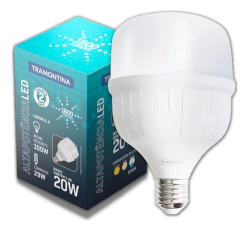 Lâmpada 20w Led Alta Potência E27 Branco Frio - Tramontina 110v/220v