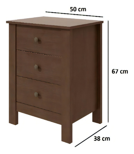 Buro Criado Mudo Maggiore de buró mdp - 67cm x 50cm x 38cm - imbuia clean para comedor