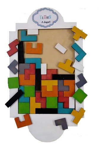 Rompecabezas Tetris Juego De Ingenio Didáctico De Madera