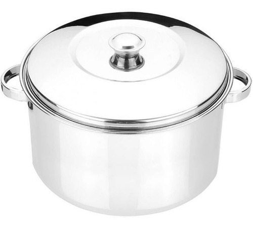 Panela Grande Caçarola 10l Caldeirão Tampa Aço Inox Zanella