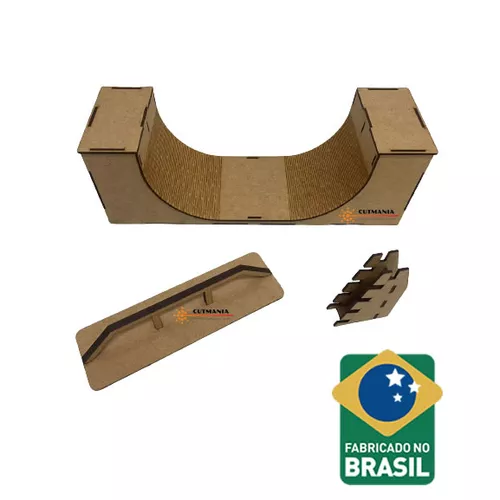 Pista Skate De Dedo Ramp Stair Iron Wood Com 3 Skates