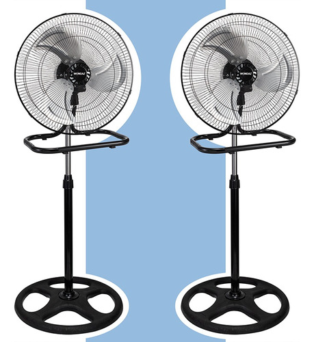 2pcs Ventilador Metálico De 19 Pulgadas 3 En 1 De Pie Pared