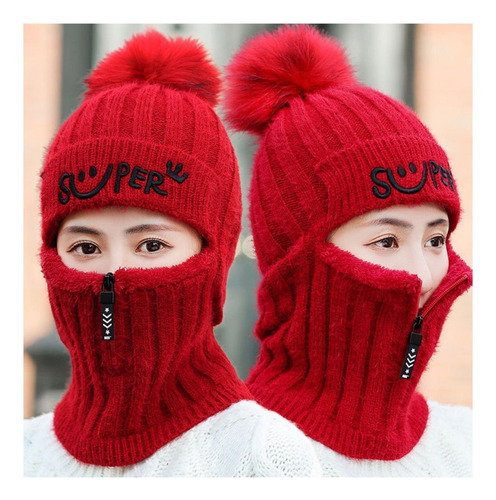 Pasamontaña Gorro Cuello Con Cierre Unisex Doble Polar Frio Gris Único