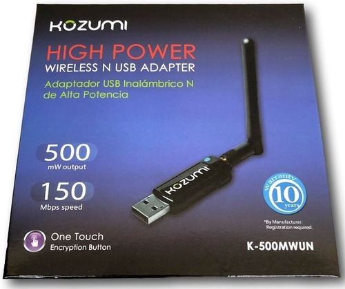 Usb Wifi Kozumi 2.4ghz 500mw  150mbps 802.11b/g/n K-500mwun