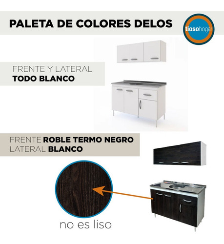 Imagen 6 de 10 de Alacena Blanca Cocina 3 Puertas Delos 120x32 Cm Mueble 1,20