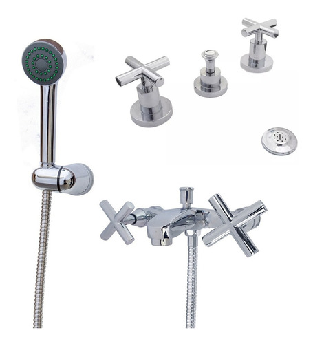 Combo Griferia Hidromet Climb Cruz Bidet Ducha Exteri Cs2898