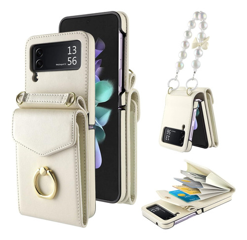 Hiandier Funda Tipo Cartera Para Samsung Galaxy Z Flip 3 Con