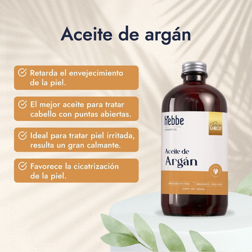 Imagen 5 de 10 de Aceite De Argán Puro Prensado En Frío 16 Onzas