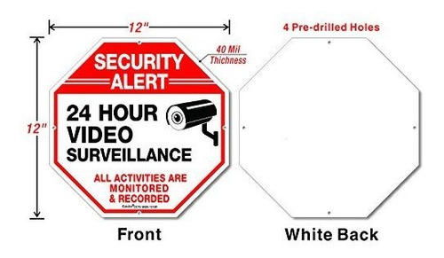 Imagen 2 de 7 de Señales De Vigilancia De Vídeo, Señales De Seguridad, Octago