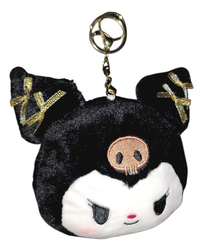 Monedero Peluche Kuromi Con Lazo Y Colgante Kuromi Lazo Dorado