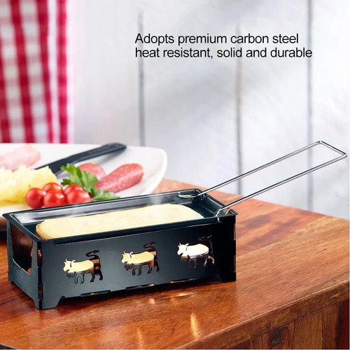 Racleteira A Vela (cor Preta) Com 1 Kg De Queijo Raclette
