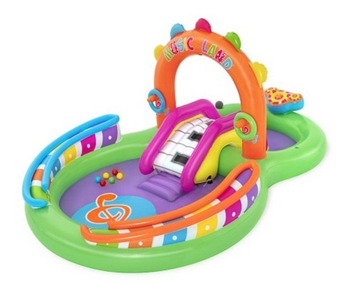 Alberca Inflable Con Juegos Y Resbaladero Y 2 Chapoteaderos