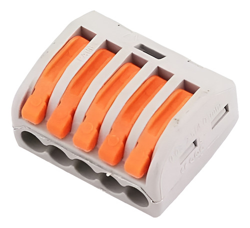 Kit Conector Emenda Rápida Derivação Borne 5 Fios - 10 Peças Cor Cinza