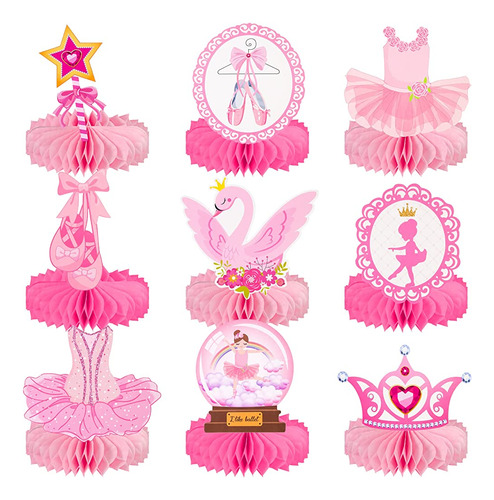 ~? 9pcs Ballet Party Decoraciones Ballerina Party Panal Cent