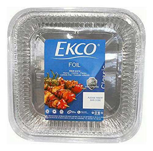 Ekco 89054 Paquete De Moldes Desechables De 4 Piezas, Gris