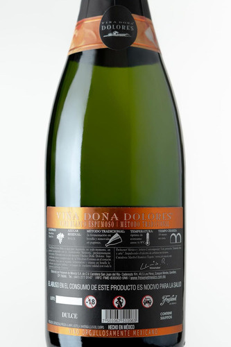 Vino Espumoso Blanco Viña Dolores Dulce, 750 Ml