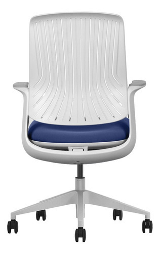 Silla Ejecutiva Ergonómica De Escritorio Ferrini Oficina F3 Color Azul Material del tapizado Malla