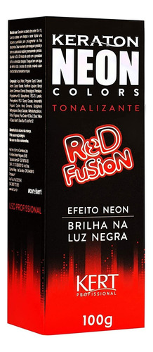 Tintura Kert Cosméticos  Keraton neon colors Tonalizante tom red fusion x 100g