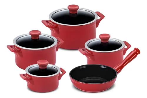 Conjunto Panelas Cerâmica Clear 5 Pçs Ceraflame Para Indução