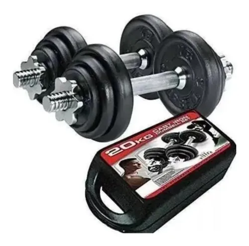 Kit De Mancuernas Profesional 20 Kilos Resistente Estuche