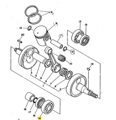 Ruleman De Cigueñal Derecho Dt 125 Aire Original Yamaha