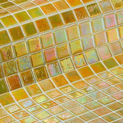 Mosaico De Vidrio Piscina Ambar 2.5x2.5 Europeo Caja=2mts² 