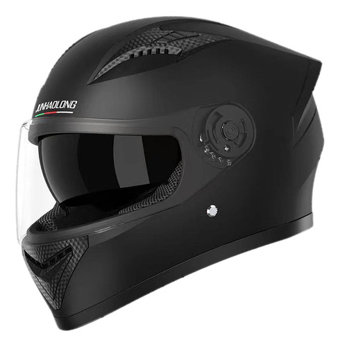 Casco De Motocicleta, Viseras Dobles Antivaho Negro Mate