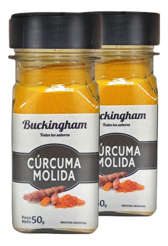 Curcuma Buckingham Especias Condimento Polvo Frasco 50gr X2