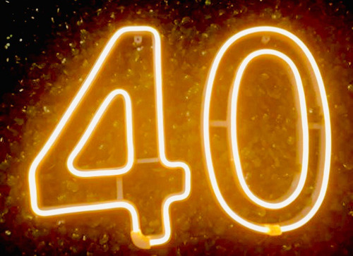 Luminária De Parede Numero 40 Neon Led Decoração Bivolt