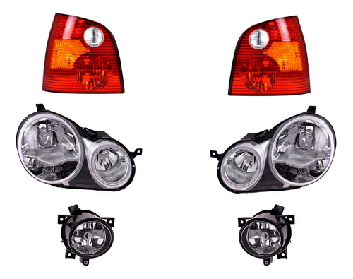 Faros Principales + Niebla + Calaveras Depo Polo 2003 A 2007