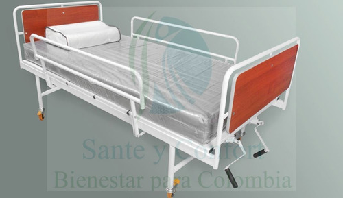 Cama Hospitalaria Con Colchón Antiescaras Atril Y Barandas