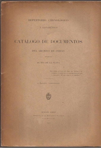 Repertorio Cronológico Y Alfabético Archivo De Indias