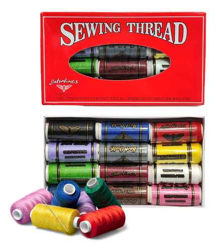 Hilos Para Coser Sewing Thread Caja X 12 Un. 100% Poliéster