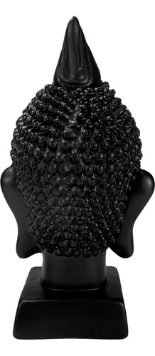 Estatueta Cabeça De Buda Hindu Com Base - Cor Preto