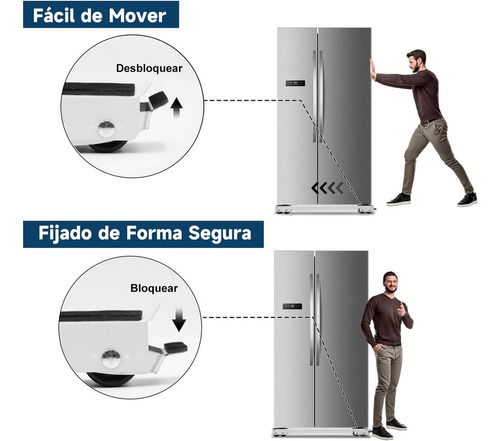 . Soporte Ajustable Base Con Ruedas For Refrigerador