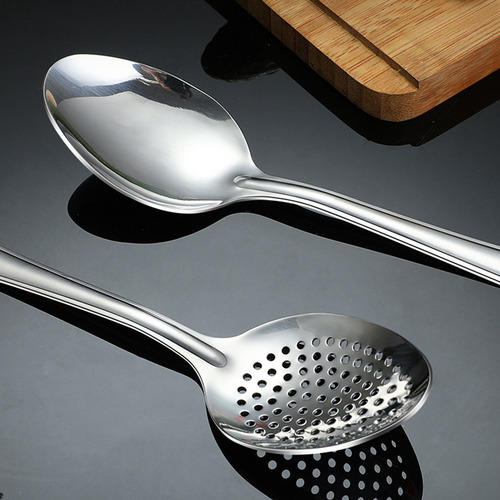 Utensilio Ranurado Portátil De Acero Inoxidable Con Cuchara