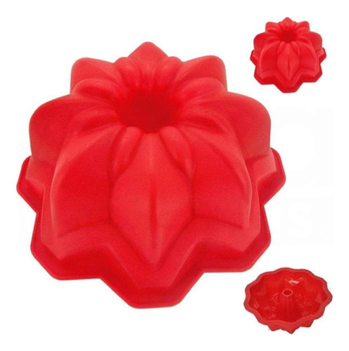 Forma De Silicone Flor 24cm Sn20276 Mimo Style Unic Vermelho