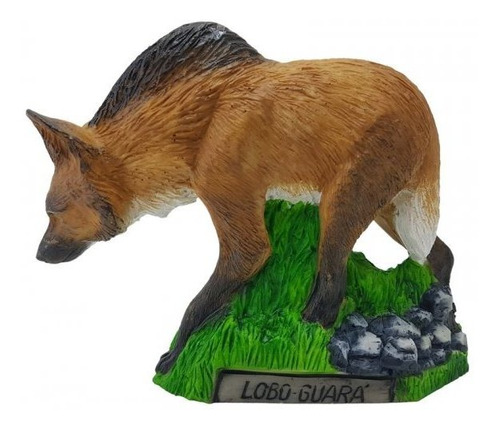 Lobo Guara Resina Enfeite Decoração Estátua Animal 