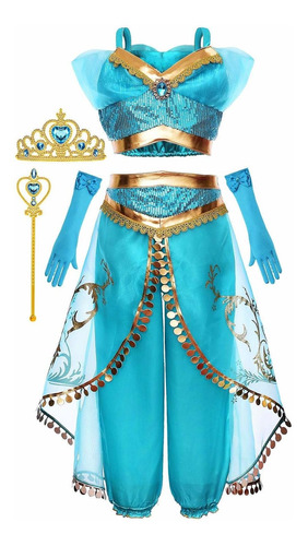 Disfraz De Princesa Jasmine Ropa De Vestir Elegante Traje Ár