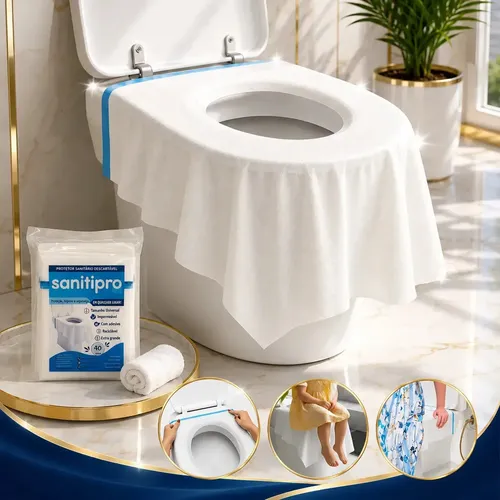 Protetor De Assento Vaso Sanitário Descartável Com Adesivo 40 Unidades - Sanitipro