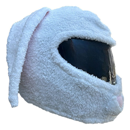 Casco Motocicleta Funda Ajustable De Conejo Blanco Mt