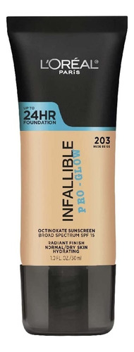 Base de maquillaje en cremoso L'Oréal Paris Infallible Pro-Matte Liquid Foundation tono 203 nude beige - 30mL