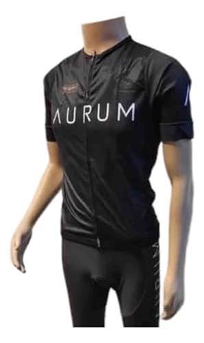 Camiseta De Ciclismo Manga Corta Aurum T. L.color Negro.
