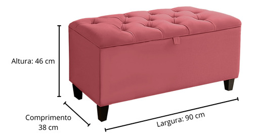 Bau Puff Infantil Guarda Brinquedo Bau Estofado Menina