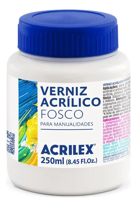 Verniz Acrílico Fosco Acrilex Incolor 250ml Base Água para Artesanato
