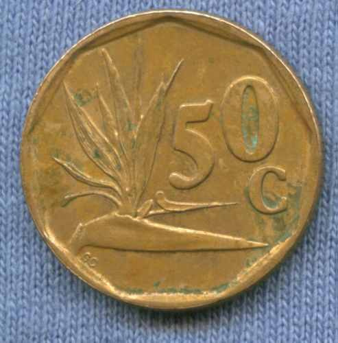 Imagen 1 de 2 de Sudafrica 50 Cents 1993 * Preciosa Planta De Hierbas *