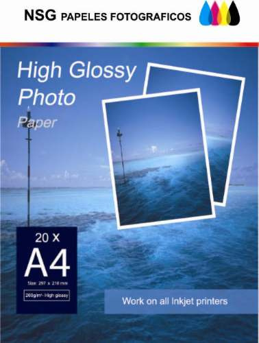 Papel  Fotografico Glossy -foto- A4- -260 Gramos.100 Hojas