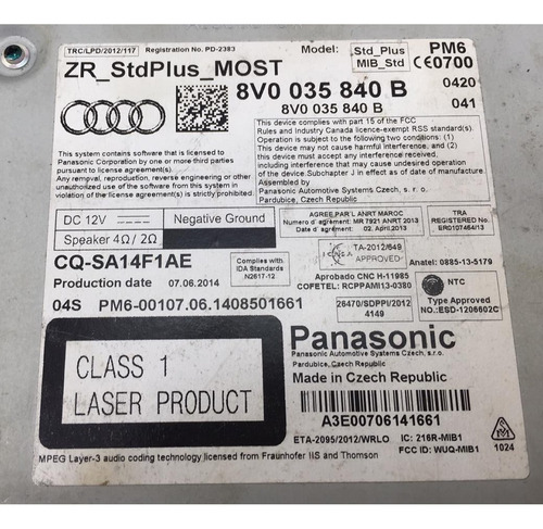 Imagem 2 de 6 de Disqueteira Porta Cd Audi A3 13 14 15 8v0 035 840 B