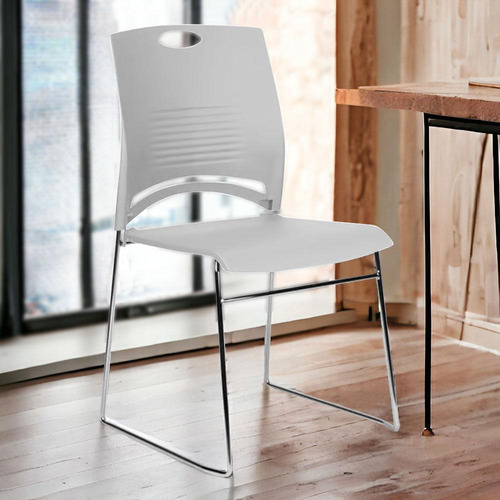 Cadeira Moderna Polipropileno Pés Metal Cozinha Sala Jantar
