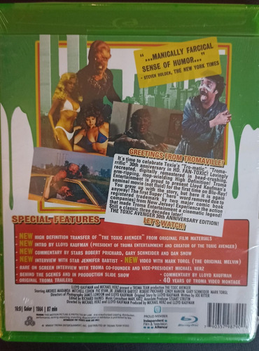 Bluray Doble Nuevo Cerrado The Toxic Avenger De Troma